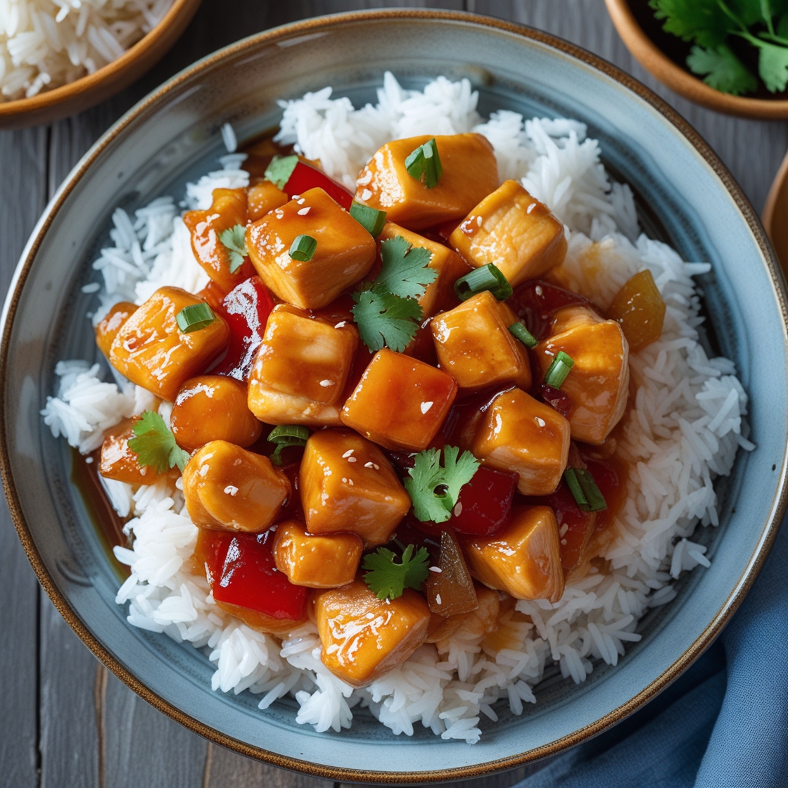Sweet and Sour Chicken and Rice